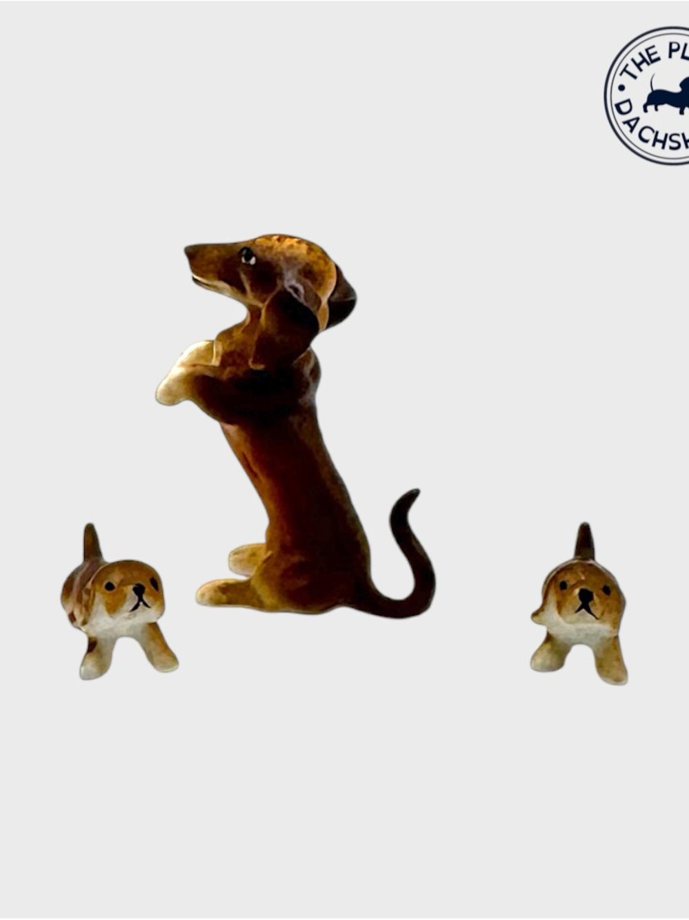 Vintage Bone China Small Doxie Figures